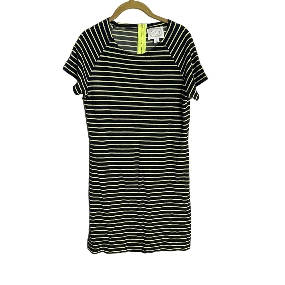 Sail to Sable Yellow Blue Stripe Dress Small